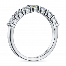 Sterling Silver Ring with 7 Round-Cut Lab-Created Diamonds 0.584 CT.TW