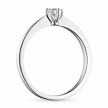 14K White Gold Ring with 1 Round-Cut Lab-Created Diamond 0.22 CT.TW