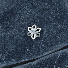 Sterling Silver Pendant with 7 Round-Cut Lab-Created Diamonds 0.139 CT.TW