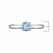 Sterling Silver Ring with 1 Round-Cut Topaz 0.589 CT.TW