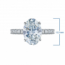14K White Gold Ring with 11 Round-Cut Lab-Created Diamonds 3.404 CT.TW