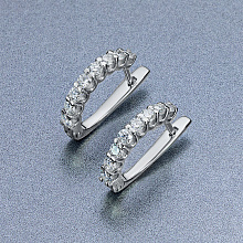 14K White Gold Earrings with 16 Round-Cut Lab-Created Diamonds 1.069 CT.TW