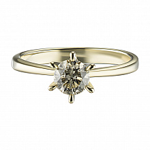 Yellow Gold Ring with 1 Round-Cut Lab-Created Diamond 0.752 CT.TW