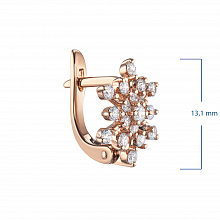 14K Rose Gold Earrings with 38 Round-Cut Lab-Created Diamonds 0.668 CT.TW