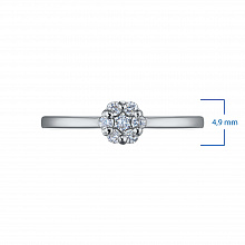 Sterling Silver Ring with 7 Round-Cut Lab-Created Diamonds 0.122 CT.TW