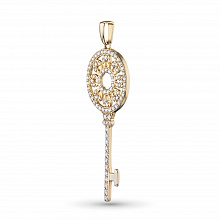 14K Yellow Gold Pendant with 88 Round-Cut Lab-Created Diamonds 0.603 CT.TW