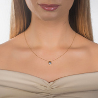 14K Yellow Gold Pendant with 1 Round-Cut Lab-Created Diamond 0.378 CT.TW - изображение 5
