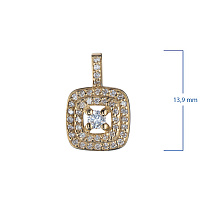 14K Yellow Gold Pendant with 46 Round-Cut Lab-Created Diamonds 0.402 CT.TW - изображение 3