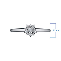 Sterling Silver Ring with 11 Round-Cut Lab-Created Diamonds 0.145 CT.TW - изображение 3