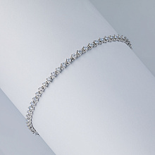 Sterling Silver Bracelet with 54 Round-Cut Lab-Created Diamonds 1.162 CT.TW
