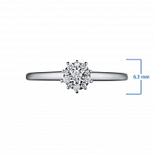 Sterling Silver Ring with 11 Round-Cut Lab-Created Diamonds 0.126 CT.TW