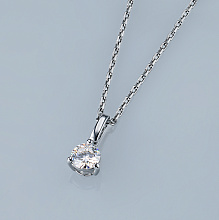 14K White Gold Pendant with 1 Round-Cut Lab-Created Diamond 0.512 CT.TW