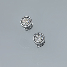 14K White Gold Earring Studs with 14 Round-Cut Lab-Created Diamonds 0.223 CT.TW