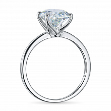 14K White Gold Ring with 1 Oval-Cut Lab-Created Diamond 1.225 CT.TW