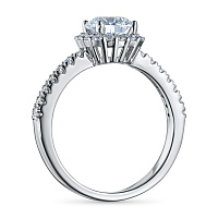 14K White Gold Ring with 31 Round-Cut Lab-Created Diamonds 1.613 CT.TW - изображение 4
