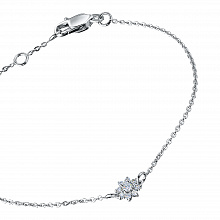 Sterling Silver Bracelet with 9 Round-Cut Lab-Created Diamonds 0.194 CT.TW