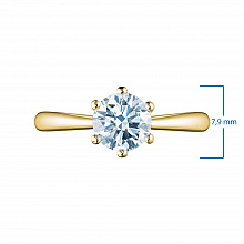 14K Yellow Gold Ring with 1 Round-Cut Lab-Created Diamond 1.69 CT.TW