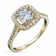 14K Yellow Gold Ring with 37 Round-Cut Lab-Created Diamonds 2.695 CT.TW