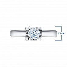 14K White Gold Ring with 1 Round-Cut Lab-Created Diamond 0.713 CT.TW