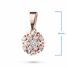 14K Rose Gold Pendant with 13 Round-Cut Lab-Created Diamonds 0.264 CT.TW