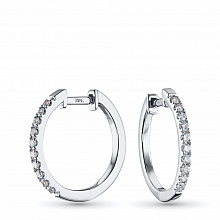 Sterling Silver Earrings with 20 Round-Cut Lab-Created Diamonds 0.293 CT.TW