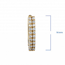 14K Yellow Gold Earrings with 40 Round-Cut Lab-Created Diamonds 0.516 CT.TW