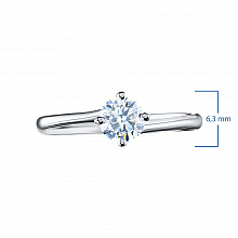 14K White Gold Ring with 1 Round-Cut Lab-Created Diamond 0.32 CT.TW