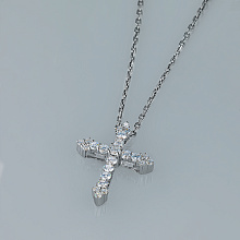 Sterling Silver Pendant with 23 Round-Cut Lab-Created Diamonds 0.443 CT.TW