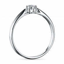 Sterling Silver Ring with 1 Round-Cut Lab-Created Diamond 0.173 CT.TW