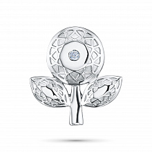 Sterling Silver Pendant with 1 Round-Cut Lab-Created Diamond 0.012 CT.TW