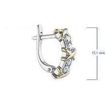 14K White and Yellow Gold Earrings with 8 Round-Cut Lab-Created Diamonds 0.325 CT.TW