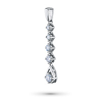 White Gold Pendant with 5 Round-Cut Lab-Created Diamonds 0.589 CT.TW - изображение 2