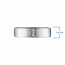 14K White Gold Ring with 3 Round-Cut Lab-Created Diamonds 0.023 CT.TW