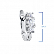 14K White Gold Earrings with 6 Round-Cut Lab-Created Diamonds 0.549 CT.TW
