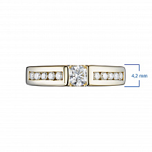 14K Yellow Gold Ring with 11 Round-Cut Lab-Created Diamonds 0.589 CT.TW