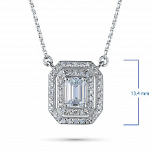 14K White Gold Necklace with 51 -Cut Lab-Created Diamonds 1.147 CT.TW