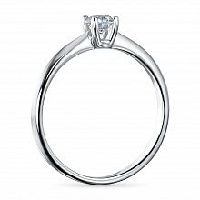 Sterling Silver Ring with 1 Round-Cut Lab-Created Diamond 0.254 CT.TW