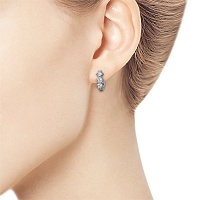 14K White Gold Earrings with 6 Round-Cut Lab-Created Diamonds 1.127 CT.TW - изображение 3