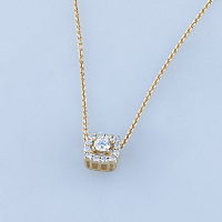 Yellow Gold Pendant with 13 Round-Cut Lab-Created Diamonds 0.685 CT.TW - изображение 4