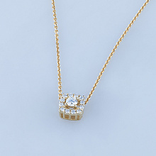 14K Yellow Gold Pendant with 13 Round-Cut Lab-Created Diamonds 0.287 CT.TW