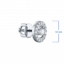 14K White Gold Earring Studs with 26 Round-Cut Lab-Created Diamonds 0.511 CT.TW