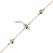 14K Yellow Gold Bracelet with 3 Round-Cut Lab-Created Diamonds 0.138 CT.TW