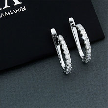 14K White Gold Earrings with 18 Round-Cut Lab-Created Diamonds 1.203 CT.TW