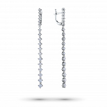 14K White Gold Earrings with 36 Round-Cut Lab-Created Diamonds 2.133 CT.TW