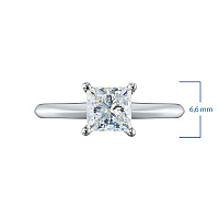 14K White Gold Ring with 1 Princess-Cut Lab-Created Diamond 1.05 CT.TW - изображение 2
