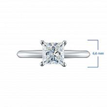 14K White Gold Ring with 1 Princess-Cut Lab-Created Diamond 1.05 CT.TW