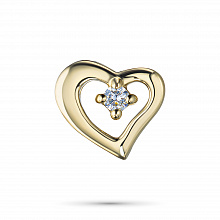 14K Yellow Gold Pendant with 1 Round-Cut Lab-Created Diamond 0.053 CT.TW