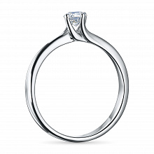 Sterling Silver Ring with 1 Round-Cut Lab-Created Diamond 0.268 CT.TW