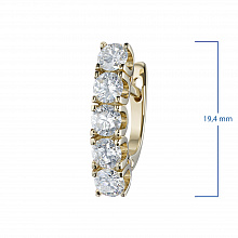 14K Yellow Gold Earrings with 10 Round-Cut Lab-Created Diamonds 2.323 CT.TW