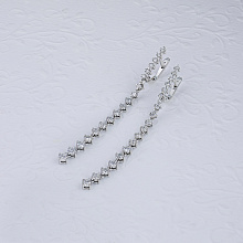 14K White Gold Earrings with 36 Round-Cut Lab-Created Diamonds 2.133 CT.TW